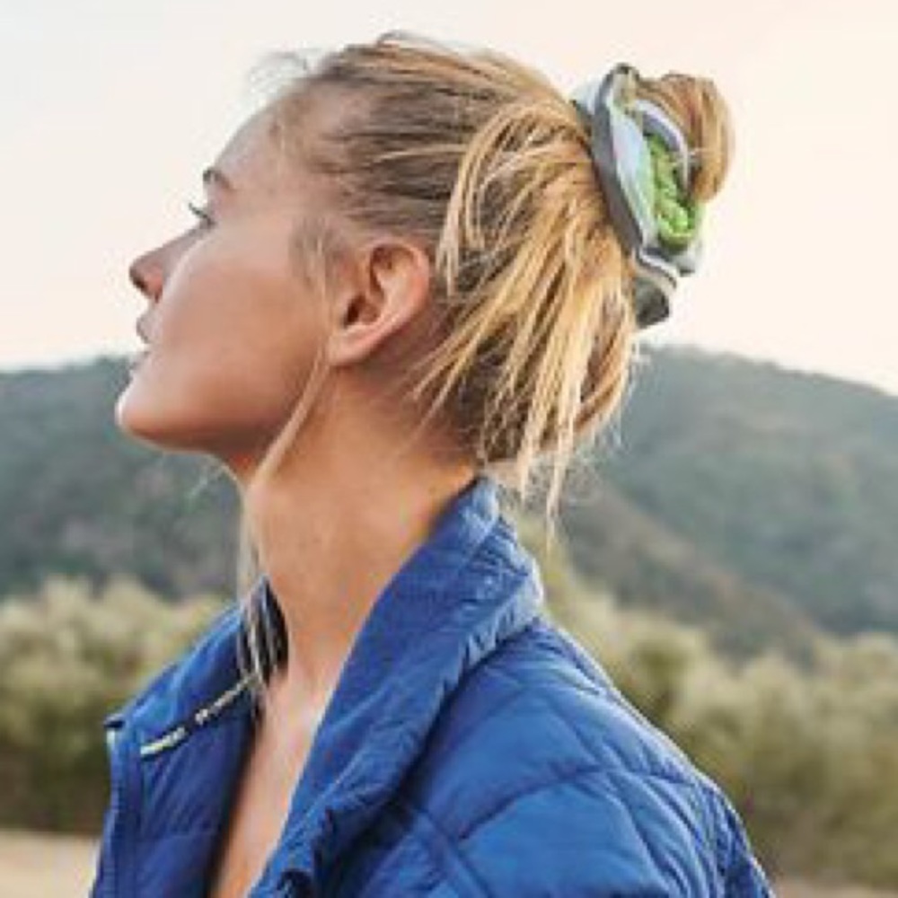 Free People Get Physical Reflective Scrunchie, Neon Green